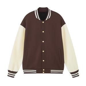 Chaqueta de Béisbol Bordada de Mezcla de Algodón de Alta Calidad, Chaqueta Deportiva Casual con Botones para Hombre, Chaqueta de Béisbol para Hombre al por Mayor - Product Image 1