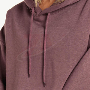 Sweat à capuche court bleu roi pour femme, coupe oversize, épaules tombantes, manches longues, style décontracté et tendance - Product Image 4