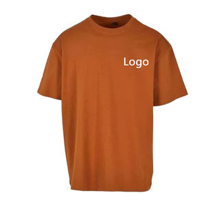 Camiseta de Algodón Morada Extra Grande para Hombre, Manga Corta, Cuello Redondo, Color Sólido Informal, Logotipo Estampado en la Parte Delantera, Tejido Jersey - Product Image 3