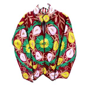 Handmade Women's <b>Corduroy</b> Suzani Embroidered Eco-Friendly Breathable Stripe Thick Cotton Lining Outdoor <b>Jacket</b> Quilted Floral - Product Image 4