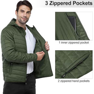 Chaqueta Acolchada Ligera con Capucha para Hombre, Abrigo de Invierno Aislado para Nieve, Esquí y Viajes, Resistente al Agua con Puños Elásticos - Product Image 5