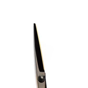 Ciseaux de coiffure professionnels en acier inoxydable avec revêtement plasma or-noir pour le coiffage et le soin des sourcils - Product Image 1