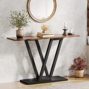 Table console en bois moderne de 43 pouces, table étroite pour canapé, pour chambre à coucher et salon, montage facile - Product Image 3
