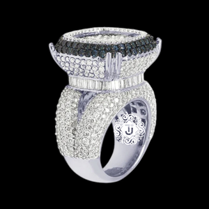925 Sterling <b>Silver</b> Moissanite <b>Rings</b> Round Brilliant Cut Prong Set Hip Hop Iced Out Band for <b>Men</b> Party Jewelry - Product Image 2