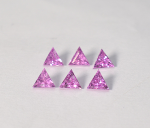 Saphir rose de laboratoire Corindon 12 mm facetté en forme de trion, qualité AAA, pierres précieuses en vrac pour la fabrication de bijoux de luxe, pierres de naissance de septembre - Product Image 1