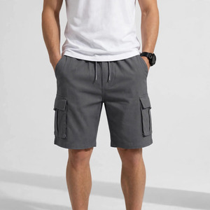 Shorts de sport décontractés pour hommes en gros, 100 % coton, toile unie, pour l'été, personnalisables, prix abordable - Product Image 1