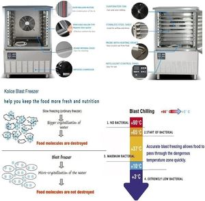 Congelador Rápido y Enfriador de Panadería Kolice KDF-E10B de Diez Bandejas, Control Digital, Capacidad de 250L, Acero Inoxidable, Descongelación Automática - Product Image 2