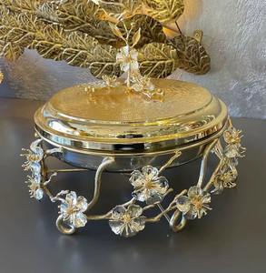 Recipientes de lujo para servir en bodas y fiestas con perillas y marcos florales, increíblemente elaborados por KHOOSI OVERSEAS - Product Image 4