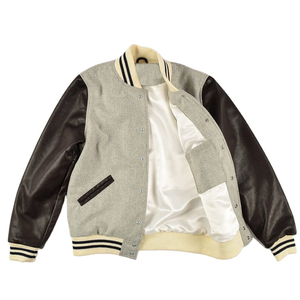 yellow color Latest <b>Maximize</b> Wear Varsity Jacket 100% Original Cowhide Leather Sleeves Woolen Fashion Long Wear for Men - Product Image 4