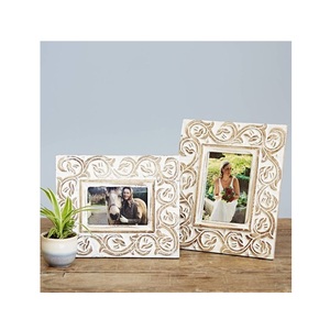 Marco de Fotos de Madera Hecho a Mano, Diseño Rectangular Ornamentado, Exhibición Vertical de Sobremesa, Hecho a Mano para la Vida - Product Image 5