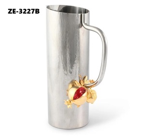 Gobelet en acier inoxydable avec poignée, motif grenade doré, tasse décorative en métal pour eau, café, thé, maison, hôtel, restaurant - Product Image 1