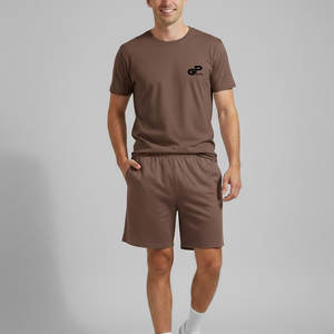 Ensemble short deux pièces pour homme, confortable, flexible, respirant, idéal pour la salle de sport, la course à pied, l'entraînement ou les activités estivales quotidiennes - Product Image 1