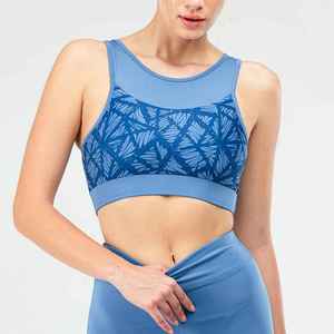 Ensemble de yoga pour femme à séchage rapide, taille élastique, col rond, couleur unie, logo sur le devant, matière Spandex/Polyester, ensemble 2 pièces respirant - Product Image 2