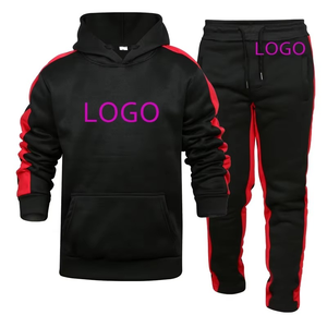 Men's 100% Cotton Fleece Oversized Hoodie and Sweatpants Custom <b>Tracksuit</b> Sets High Quality - Product Image 1