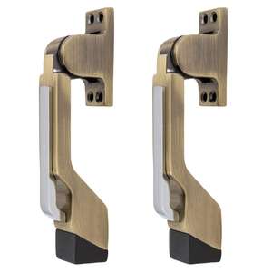 Butée de porte à pédale avec mécanisme à une touche, support de porte réglable en hauteur avec embout en caoutchouc antidérapant - Product Image 3