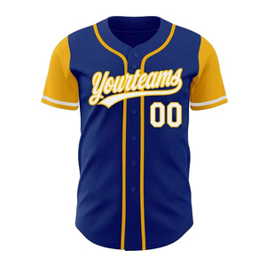 Maillot de baseball imprimé OEM pour hommes, maillots de baseball bleus avec design USA, design personnalisé, maillots de softball et de baseball unisexes pour hommes - Product Image 2