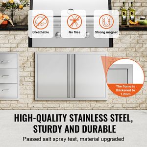 Porta di Accesso BBQ a Incasso in Acciaio Inox 36W X 24H Pollici per Cucina Esterna, Accessori per Mobili a Muro - Product Image 4
