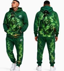 Conjunto de Sudadera y Pantalones Deportivos para Hombre, Marca Long Mission, Color Verde, Casual, Transpirable, 100% Algodón, Ligero, con Capucha y Manga Larga - Product Image 5