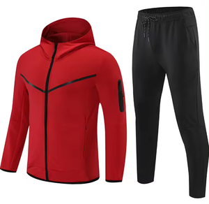 Survêtement décontracté en coton pour homme avec cordon de serrage, poches latérales, coupe régulière, longueur intégrale, couleur unie, pour l'automne - Product Image 4