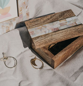 Handmade Mother of Pearl Resin Inlay <b>Box</b> <b>for</b> Jewelry Clothing Home <b>Decor</b>-Modern Luxury Multi-functional <b>Storage</b> - Product Image 1