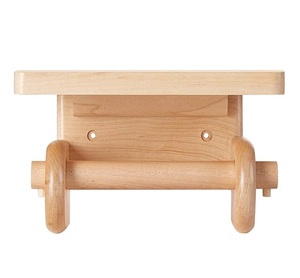 Portarrollos de Papel Higiénico de Madera para Decoración de Baños en Hogares y Hoteles, con Estante de Madera, Montaje en Pared Negro Mate para Teléfono - Product Image 1