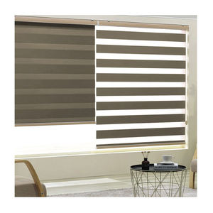 VELVET GLOW Blackout Zebra Shades Pleated Combi Blinds Decowin Textile Korean Fabric for Modern Home Interior <b>Window</b> Covering - Product Image 1