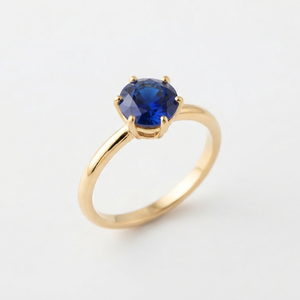 Bague de fiançailles tendance pour femme en saphir bleu, argent 925 plaqué or, sertie à griffes, taille ovale, pierre précieuse certifiée par un tiers, pour mariage et soirée - Product Image 1