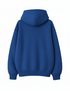 Sweat-shirt à capuche unisexe bleu uni de haute qualité, fermeture éclair intégrale, molleton épais et chaud, coupe oversize 430g, anti-plis, séchage rapide, OEM 100% - Product Image 4