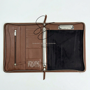 2026 Hand Tooled Leather Portfolio <b>Folder</b> Hair On Cowhide <b>A4</b> Organizer Zippered File <b>Folder</b> Corporate Padfolio Office Gifts - Product Image 5