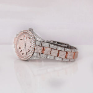 Factory Custom Luxury Man's <b>Watches</b> Full Iced Moissanite Diamond Two Stone <b>Arabic</b> Dial VVS Clarity Stainless Steel Band Digital - Product Image 2