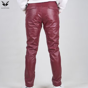 Premium Quality Comfortable Fit Stretchable Stylish Streetwear Style Customized Logo Printed Zippered Slim Fit Faux Leather Pant - Product Image 2