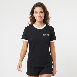 Camiseta de Algodón con Cuello Redondo y Logo Personalizado para Mujer, Corte Regular, Manga Corta, Ligera, Informal, para Verano - Product Image 3