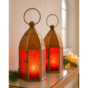 Handmade Brass <b>Moroccan</b> <b>Lantern</b> Rectangle Shape Decorative Candle Holder for Weddings Home Decoration Durable Metal <b>Lantern</b> - Product Image 2