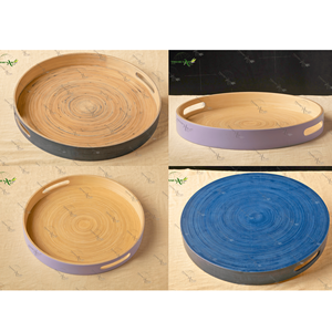 Plateau en bambou fait main Plateau décoratif artisanal écologique et recyclable Caractéristique durable - Product Image 6