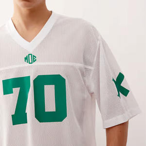 Camiseta Deportiva de Fútbol Americano Blanca Extra Grande Personalizada de Alta Calidad, Uniforme de Fútbol, Corte Cuadrado, Malla Transpirable para Hombre, Fabricante OEM - Product Image 5