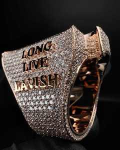 Anillo de Plata de Ley 925 con Logotipo 3D Personalizado para Hombre, Estilo Hip Hop, con Diamantes Moissanite Engastados a Mano, Superbrillante, para Bodas, Estilo Cubano - Product Image 3