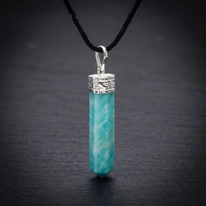 High Quality Amazonite Cap Pencil Pendant Mirani Agate Gemstone <b>Fairy</b> Theme Crystal Through-Carved Business <b>Gift</b> Home Decoration - Product Image 1