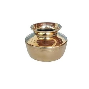 Kalash/Lota Religioso Tradicional Hecho a Mano, Chapado en Oro, de Cobre Puro Pulido, para Pooja, para Templo, Hogar, Boda, Uso Competitivo - Product Image 1