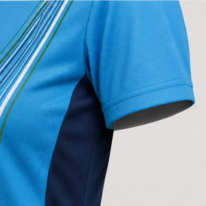 Custom Sky Blue Green dark blue Flowing Line <b>Womens</b> <b>Polo</b> <b>Shirt</b> Quick Dry Breathable Short Sleeve Performance Golf WPS-0892 - Product Image 6