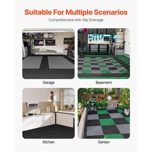 Tappetini Modulari a Incastro 15.7FT X 15.7FT 24pz Antiscivolo Neri in PP con Drenaggio, Pavimentazione in Plastica a Incastro - Product Image 6