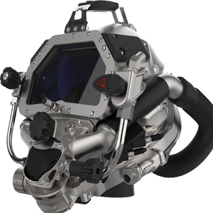Casco clásico de cobre pulido para aguas profundas con ventanas de visión redondas de cristal, válvulas laterales y cuello de sujeción, disponible a precio mayorista - Product Image 4