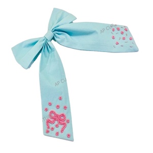 Noeuds en tissu de coton faits à la main avec des perles en forme de queue d'alligator - Multicolore - Accessoires de mode pour enfants et filles - Product Image 1