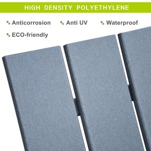 Silla Adirondack de Resina HDPE Gris Oscuro para Todo Clima, Muebles de Patio de Alta Durabilidad - Product Image 6