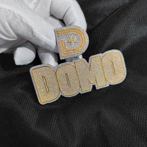 Pendentif personnalisé en argent 925 avec diamant de laboratoire pour homme, lettre D initiale, bijou de luxe, cadeau pour homme audacieux - Product Image 3