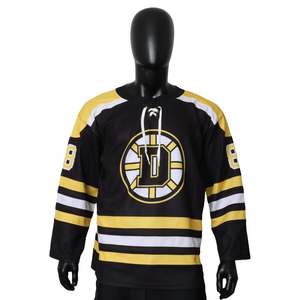 Maillot de hockey sur glace personnalisé, couleur vintage, col en V, vêtements de sport, sublimation, broderie sur tissu sergé - Product Image 1