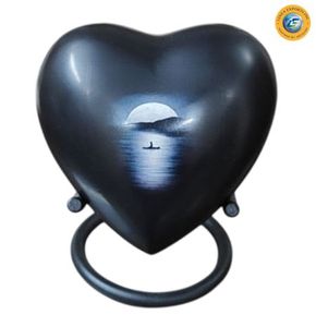 Urna Funeraria Azul con Tapa Plateada, Tamaño Adulto, Diseño Duradero, Caja Negra Incluida, Marca Linea - Product Image 2