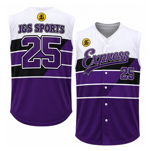 OEM Custom Sublimated Printed Baseball Jersey Short Sleeveless Unisex Quick Dry Plus Size Breathable Button Moisture Wicking - Product Image 6