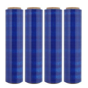 18\" X 1500FT Blue 80 Gauge Plastic Film 4-Roll <b>Pallet</b> <b>Wrap</b> Stretch Hand Shrink <b>Wrap</b> 1500 Yard Blue Shrink Film - Product Image 1