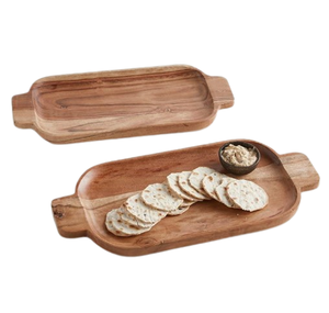 Juego de dos tablas de queso de madera de acacia, utensilios de cocina, tabla de queso para carne de cordero, tabla de queso para cocina de hotel - Product Image 1