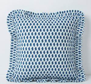 Handmade Bohemian Cotton Frill Cushion <b>Cover</b> Indian Block Print Floral <b>Throw</b> Pillows Luxury Boho Raffle Pillow <b>Covers</b> - Product Image 2